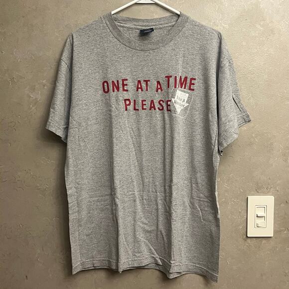 Aéropostale Vintage Large "ONE AT A TIME PLEASE" Dating T-Shirt Gray Y2K - Picture 2 of 7